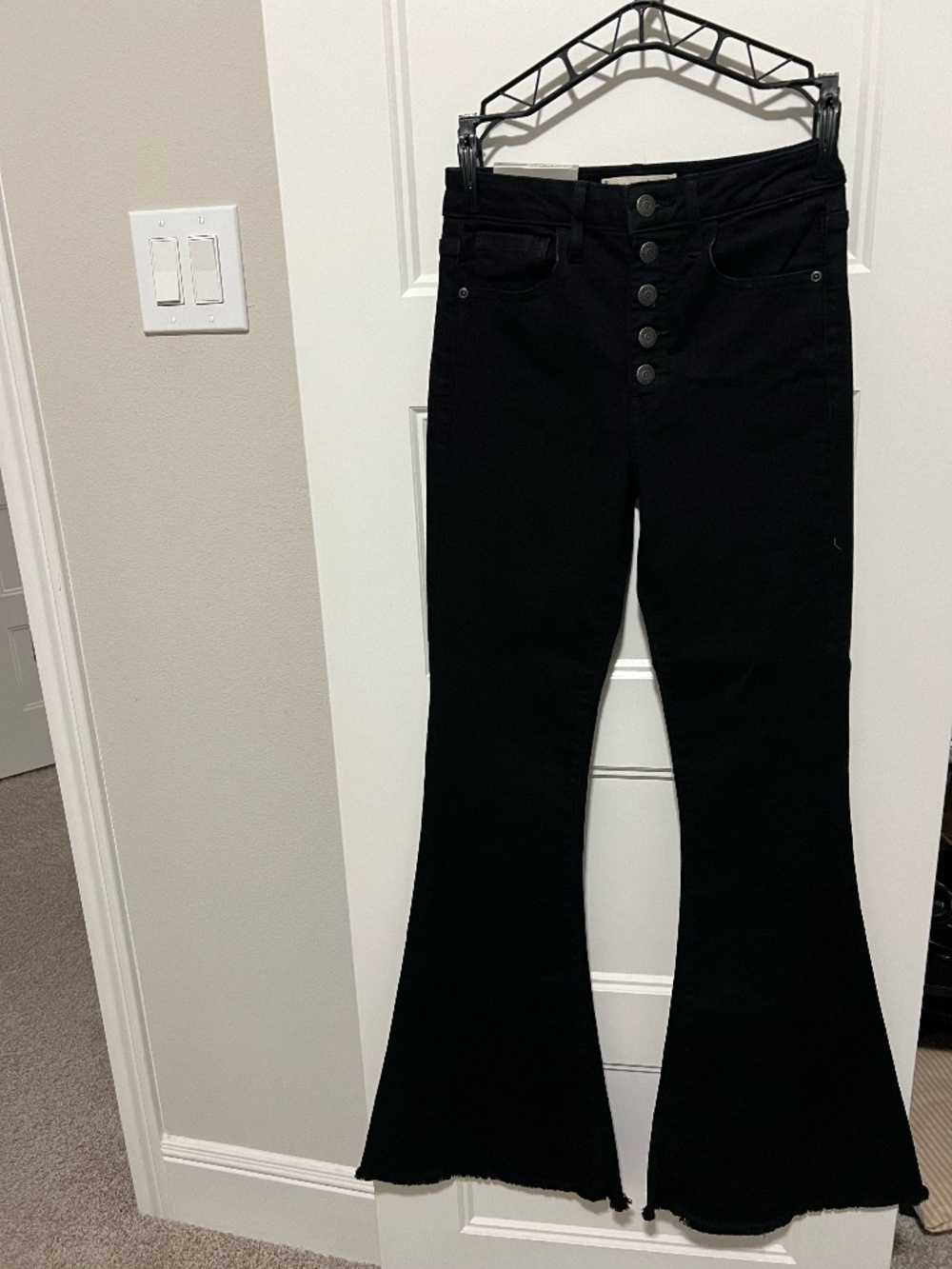 Francesca's Fray Hem Flare Jeans